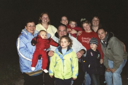 The whole davis clan camping a couple years ago; only one missing is Tony and Beckys new baby