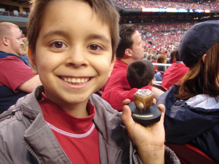 Kaleb at a St. Louis Cardinals game.