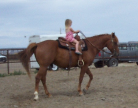 Megan riding Elvis