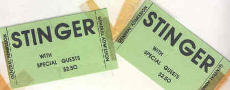 Stinger tickets