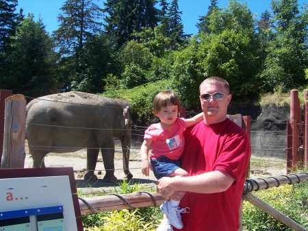 Tiersten and dad at the zoo