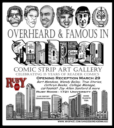 Overheard and Famous in San Diego art gallery