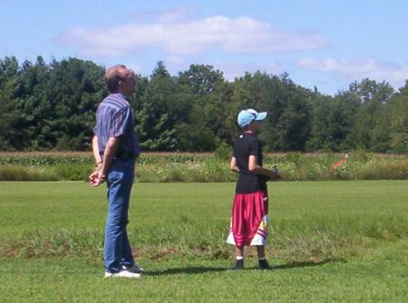 Coaching my grandson ( Kyle ) flying his R/C airplane