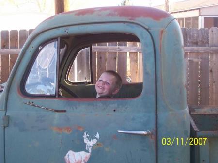 Zac in his truck!!!!(my grandson)