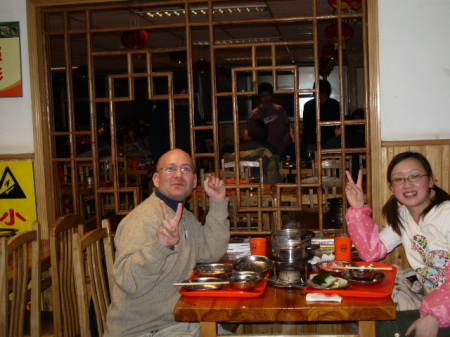 Having hotpot w/Zhihui in Xidan, Beijing