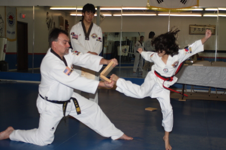 My daught Lexie during her black belt testing