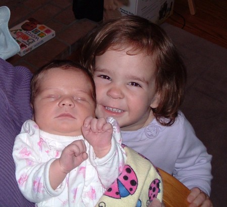 Leah (2yrs) & Lauren (2 days old)