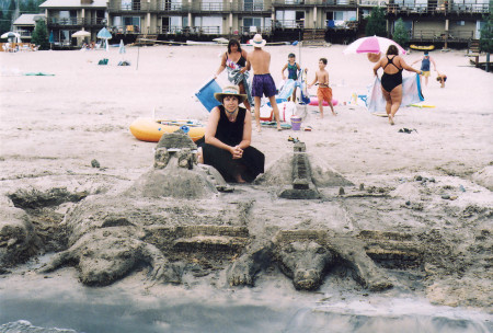Diana and our sand castle