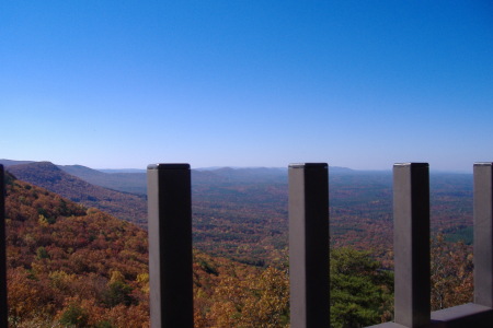 view from resturant patio at mt cheaha