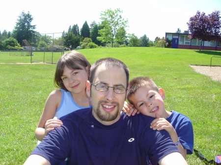 At the park with my son (Yossi) and daughter (Yonit)