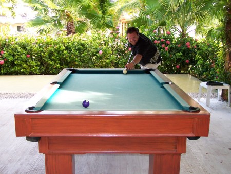 Shooting pool in Mexico