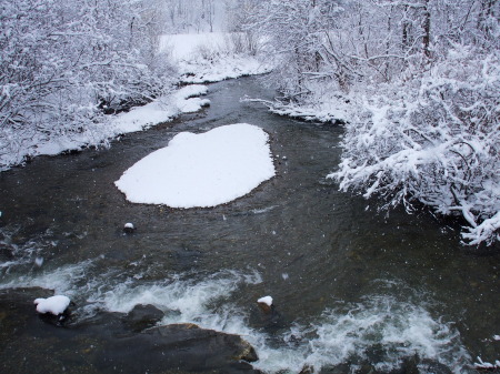 winter river in Vermont