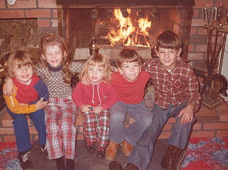 Christmas 1978 with my cousins and sister