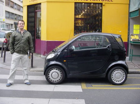 Matt with a Smart car