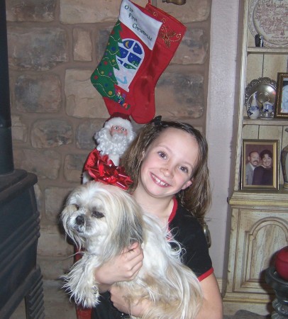 My Daughter Brooke and Dog Moppy 12-24-06