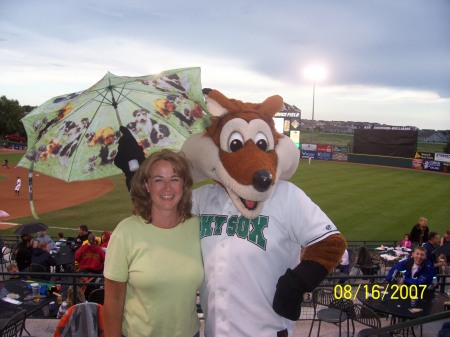 Me with the Fox!  The Colorado Sky Sox Fox