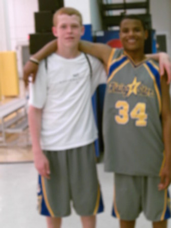 My son and friend at basketball practice 07