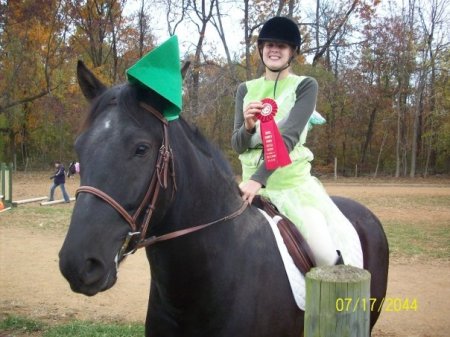 Donna's oldest daughter Sarah, at a horse show