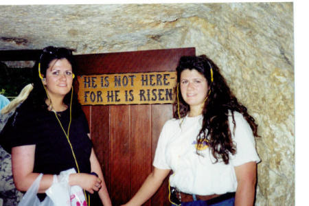 Inside Christ's garden Tomb- MayBeth and Me