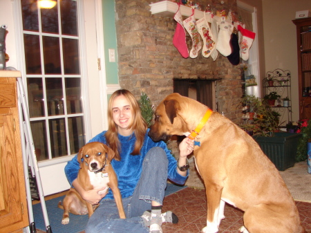 My daughter, Melissa (20) with Daisy & Maya