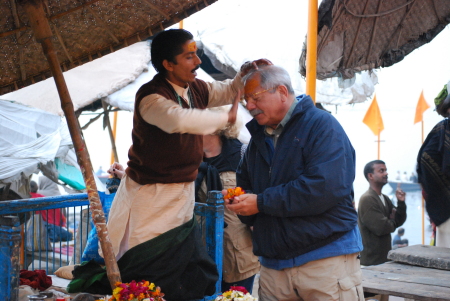 Being Blessed By A Brahmin at the Ganges in India