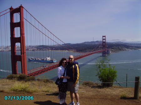 Me (Becky Hall '87) and my hubby Mark Hayes ('86) at the Bay Bridge