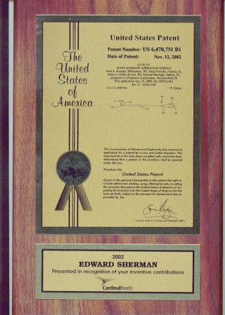 Award Plaque for My Patent