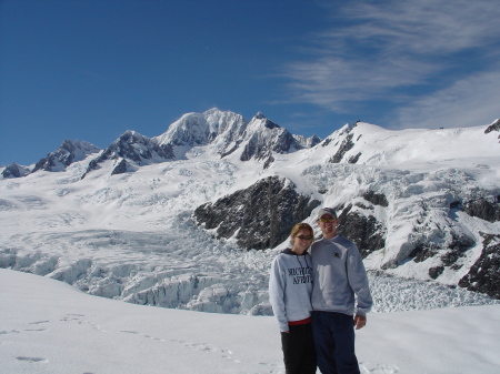 Aaron and Christy on Franz Joseph Glacier, New Zealand (2003)