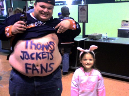 Blue Jackets Fans (the short one is mine!)