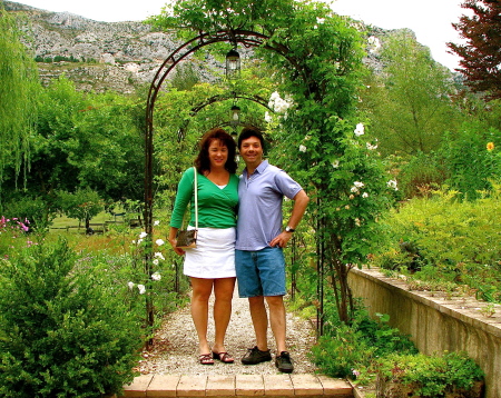 Thierry and me in Moustiers St. Marie, France