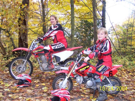 Kymber and Mikala on their bikes