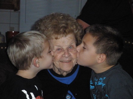 Great Grandma Mary & the boys (91 yrs. old)