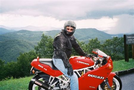 Riding the Ducati...