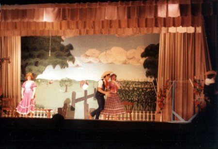 On Stage in the Oklahoma play