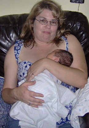 grandma (me) holding Luke