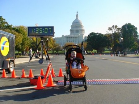 Owen working the 20k at Marine Corps Marathon