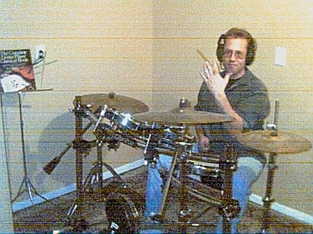 Taking a break and jamin' on the new V-tec drums at MW Studio