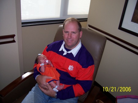 Me and Haley getting ready to watch Clemson pound Ga Tech