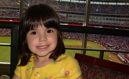 Chrissy at the Texas Rangers game