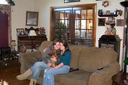 Katie and Lauren at home 2006