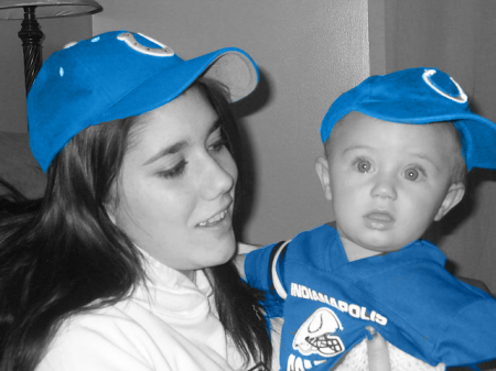 TRUE BLUE COLTS FANS! (Jessica and cousin Ethan)