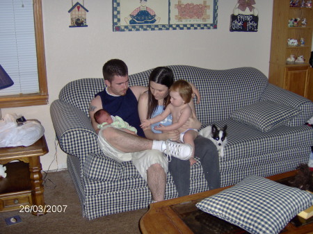 My daughter, her husband and two babies