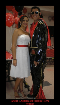 Arielle and her friend Andrew dressed as Elvis & Priscilla Presley for the 2007 Choir Banquet