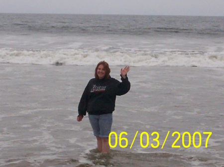 Shannon in the OCEAN for the first time, in Santa Monica.