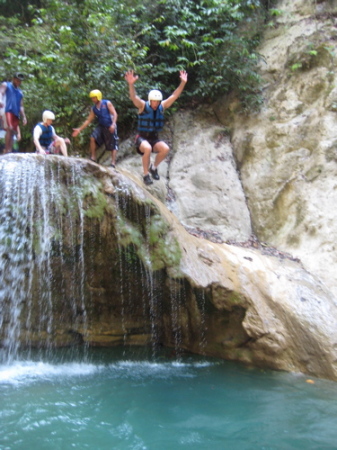 Waterfall Jumping in Caribbean