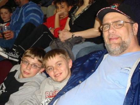 Michael, Joe and Me at the Hockey Game