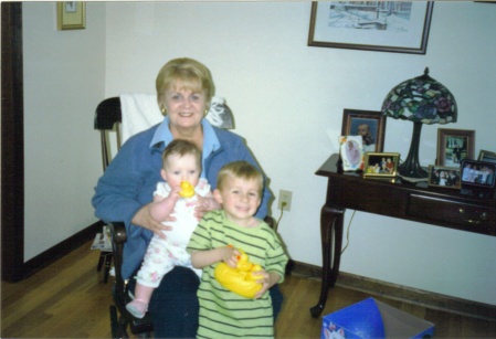 Kathy and her great niece and nephew