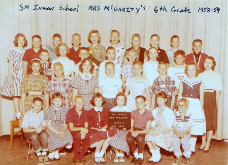 6th grade Mrs McGarity 1958 - 1959