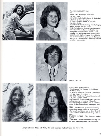 Carrie ''79 yearbook page