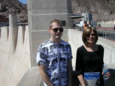 Hoover Dam with son, Reuben
